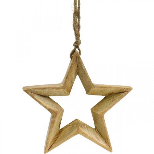 Floristik24 Advento dekoravimo žvaigždė iš medžio Kalėdų puošmenos žvaigždė H14,5cm