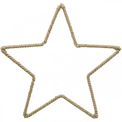 Floristik24 Advento puošmena, Kalėdų puošmena žvaigždė, puošmena žvaigždė džiutas B31cm 4 vnt