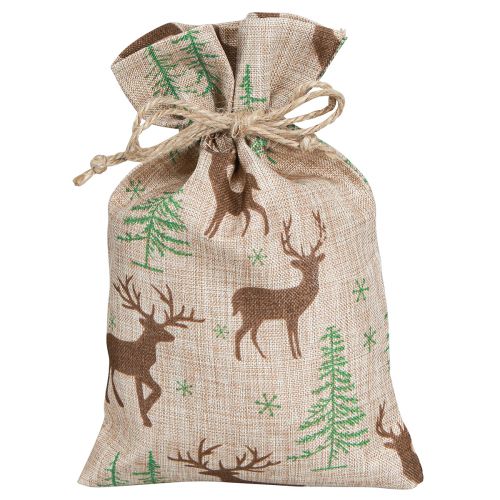 daiktų Advento kalendoriaus maišeliai elnio rudi 12,5×20cm 24 vnt