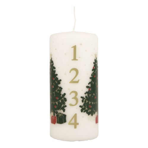 daiktų Advento kalendorinė žvakė Kalėdinė žvakė balta 150/65mm