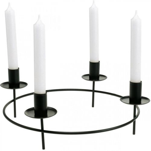 daiktų Žvakių žiedų lazdelė žvakių laikiklis žvakidėms juodos spalvos Ø28cm H11cm