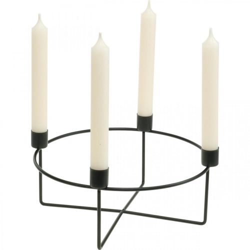 daiktų Žvakidė 4 žvakėms juodo metalo H11cm Ø24,5cm