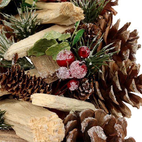 Floristik24 Advento vainikas su kūgiais ir šakomis Ø34cm