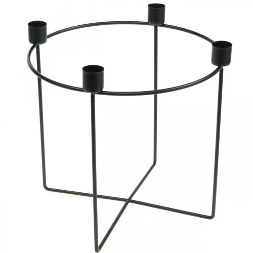 Floristik24 Žvakidė 4 kūginėms žvakėms juodo metalo Ø25cm H23cm