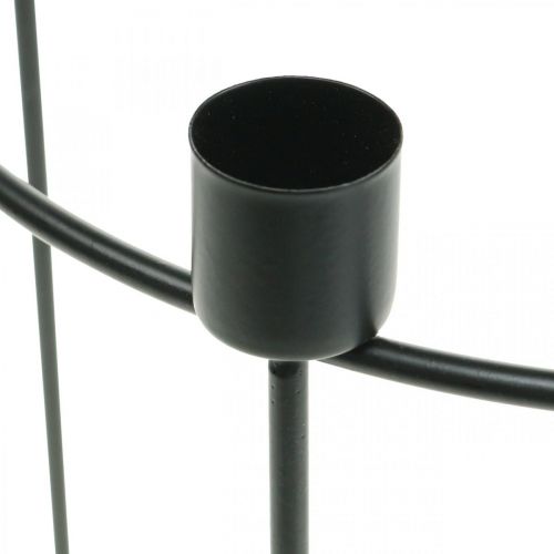 Floristik24 Žvakidė 4 kūginėms žvakėms juodo metalo Ø25cm H23cm