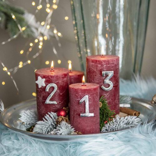 Floristik24 Advento numeriai Žvakės Žvakės Smeigtukai Skaičiai Adventas 4,5cm 4vnt