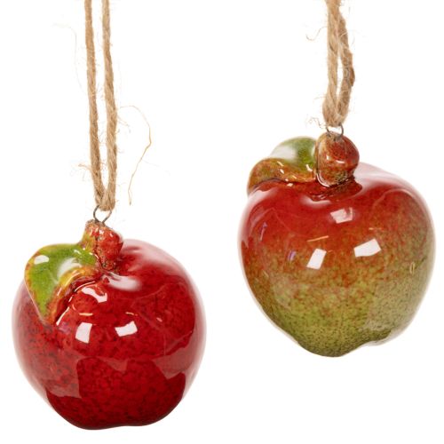 Rudens dekoracija obuolys keramikai pakabinimui 5cm 4vnt. pirkti | Floristik24.lt