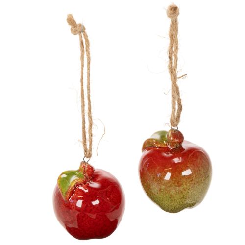 Rudens dekoracija obuolys keramikai pakabinimui 5cm 4vnt. | Floristik24.lt