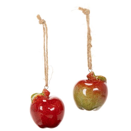 Rudens dekoracija obuolys keramikai pakabinimui 5cm 4vnt. | Floristik24.lt