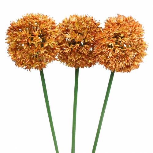 Floristik24 Dekoratyvinis svogūnas Allium dirbtinis apelsinas 70cm 3vnt