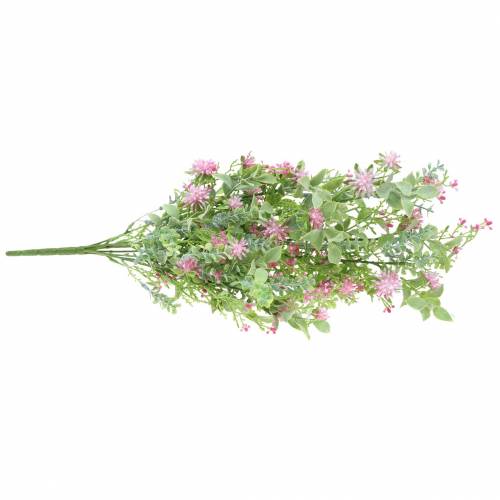 Floristik24 Puokštė su žole ir gėlėmis dirbtinė rožinė 53cm