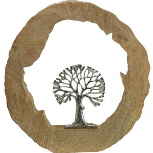 Floristik24 Medžio stalo dekoravimo mediena mango medžiui natūralaus, metalo 32×5×34cm