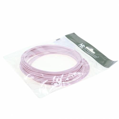 Floristik24 Aliuminio viela Ø2mm pastelinė rožinė 100g 12m