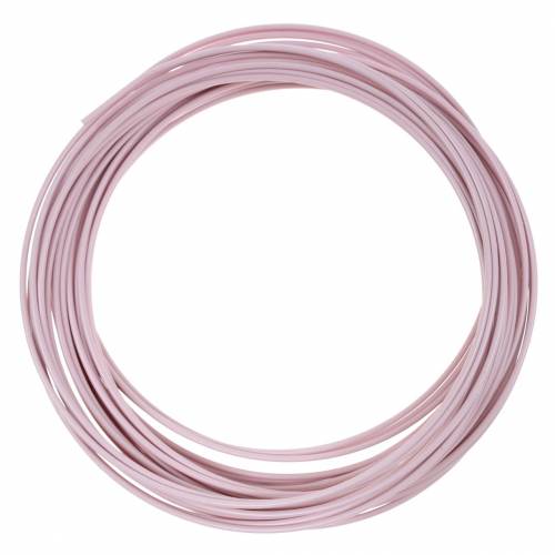 Floristik24 Aliuminio viela Ø2mm pastelinė rožinė 100g 12m