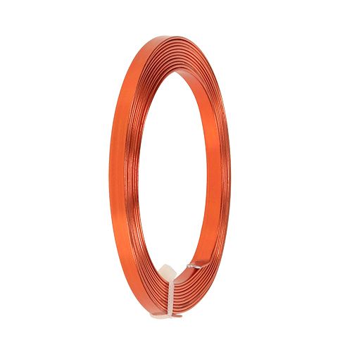 Floristik24 Aliuminio plokščia viela, oranžinė 5 mm x 1 mm 2,5 m