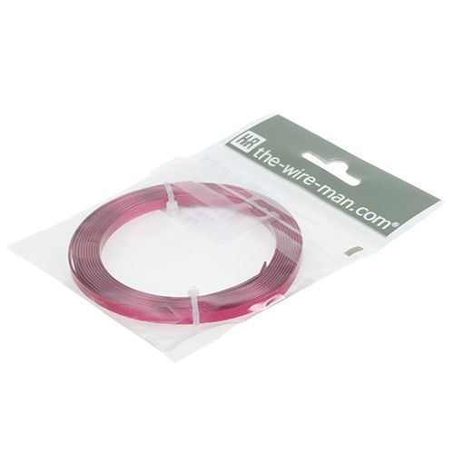 daiktų Aliuminio plokščia viela rožinė 5 mm x 1 mm 2,5 m