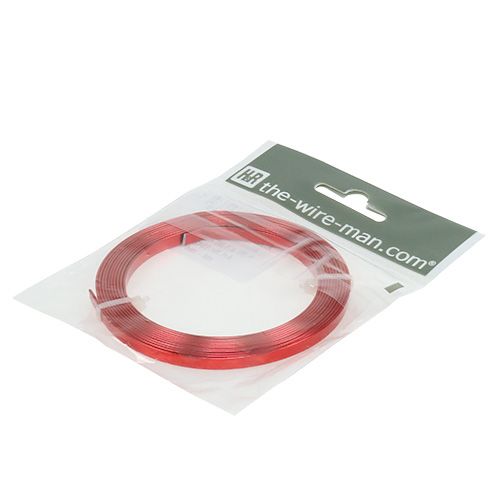 daiktų Aliuminio plokščia viela raudona 5 mm x 1 mm 2,5 m
