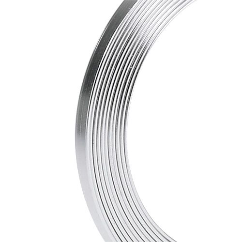 Floristik24 Aliuminio plokščia viela sidabrinė 5 mm x 1 mm 2,5 m