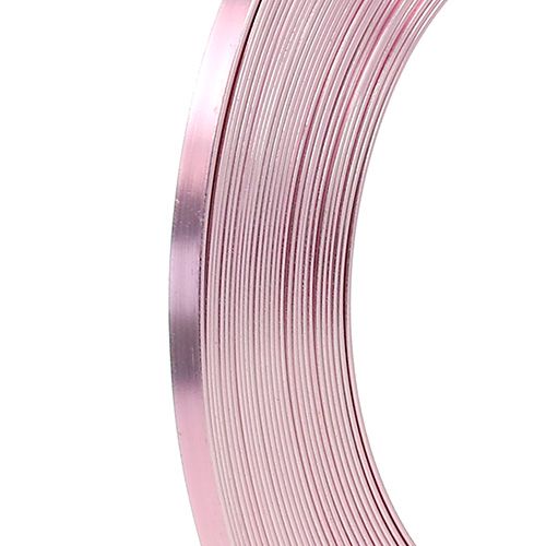 Floristik24 Aliuminio plokščia viela rožinė 5mm 10m