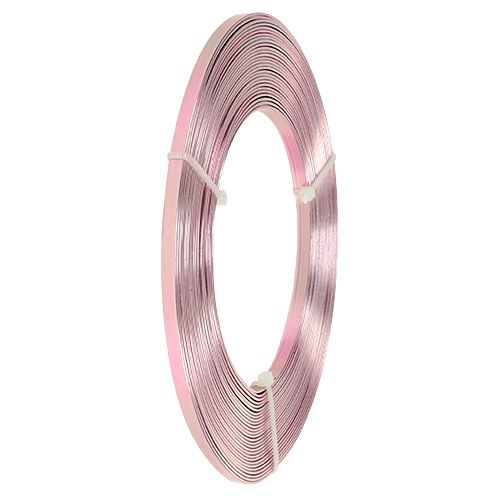 daiktų Aliuminio plokščia viela rožinė 5mm 10m