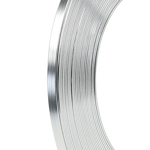 Floristik24 Aliuminio plokščia viela sidabrinė 5 mm x 1 mm 10 m
