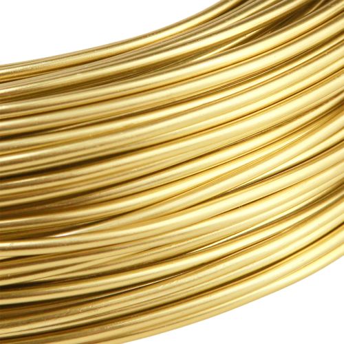daiktų Aliuminio viela 2 mm, rankdarbių viela, dekoratyvinė viela, auksinė, 60 m, 500 g