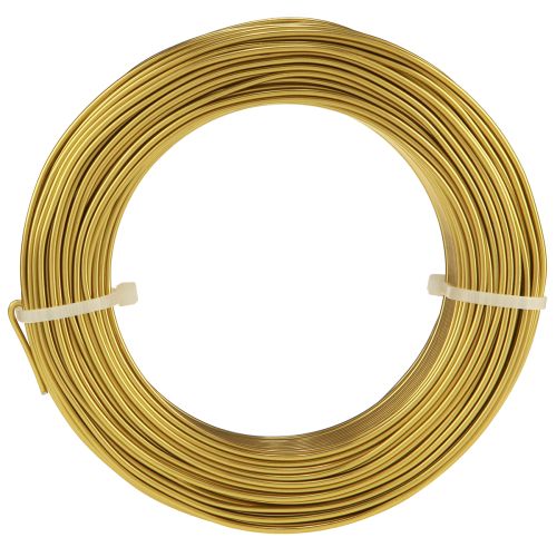 daiktų Aliuminio viela 2 mm, rankdarbių viela, dekoratyvinė viela, auksinė, 60 m, 500 g