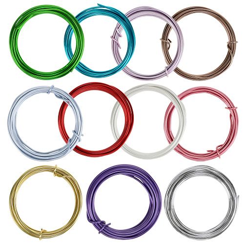 Aliuminio viela 2mm spalvota 3m