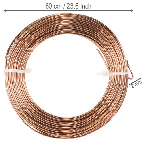 Aliuminio viela floristikai ir rankdarbiams 2 mm, 60 m, 500 g | Floristik24.lt
