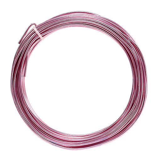Floristik24 Aliuminio viela 2mm 100g rožinė