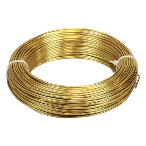 Floristik24 Aliuminio viela Ø2mm 500g 60m auksas