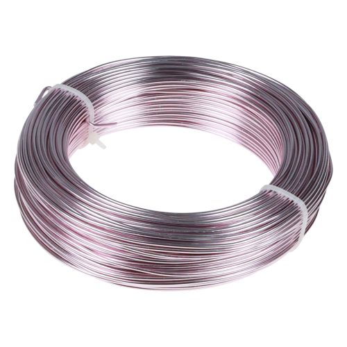daiktų Aliuminio viela Ø2mm rožinė dekoratyvinė viela apvali 480g