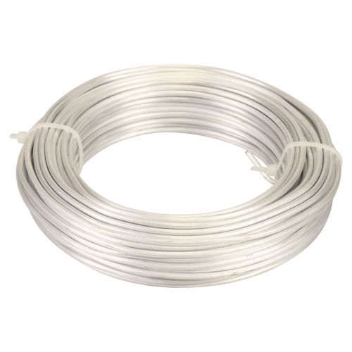 Floristik24 Aliuminio viela aliuminio viela 3mm juvelyrinė viela baltai sidabrinė matinė 500g