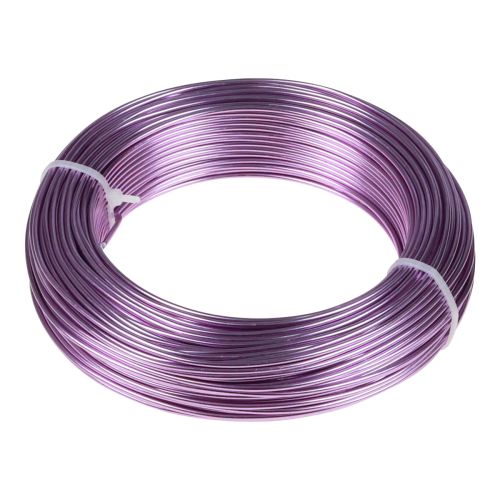 Floristik24 Aliuminio viela violetinė Ø2mm juvelyrinė viela levandų apvali 500g 60m