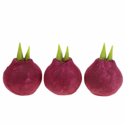 Floristik24 Amarilio svogūnėlis Dirbtinis bordo H12,5cm 3vnt