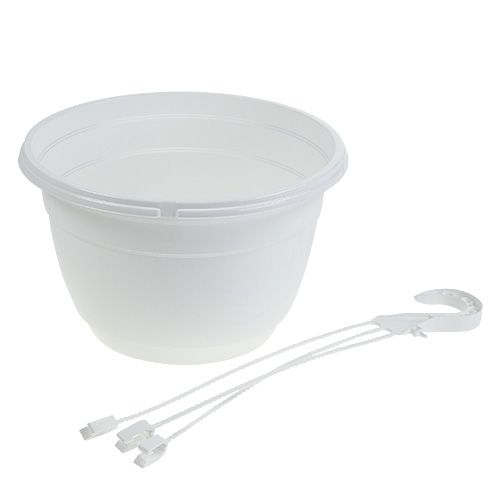 daiktų Gėlių pakabinamas krepšelis 25cm baltas