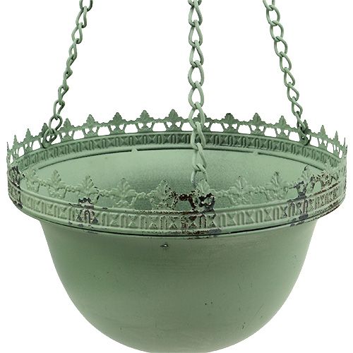 Floristik24 Kabantis pakabinamas krepšelis žalias Ø23cm H21cm