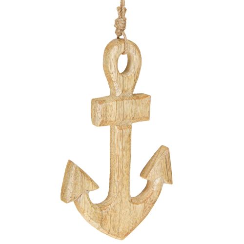 daiktų Inkaro dekoravimo kabykla Maritime Wood Jute Natural 15x25cm 2vnt