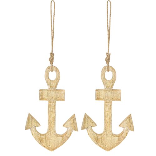 daiktų Inkaro dekoravimo kabykla Maritime Wood Jute Natural 15x25cm 2vnt