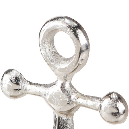 daiktų Inkaro apdaila Metalas ant medinio pagrindo Sidabras Natūralus H21cm