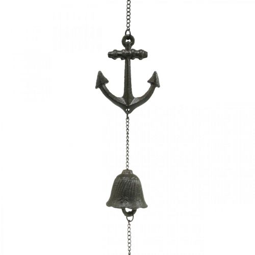 daiktų Pakabos inkaro varpas, jūrinis dekoratyvus vėjo varpelis, ketus L47,5 cm