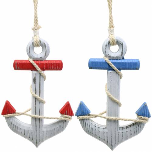 Floristik24 Deco inkaro medžio raudona/mėlyna, balta 15×23,5 cm rinkinys iš 2 vnt