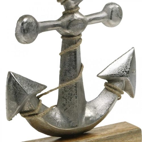 Floristik24 Inkaras pagamintas iš metalo, jūrinė apdaila, jūrinė jūros dekoracija sidabrinė, natūralios spalvos H32cm