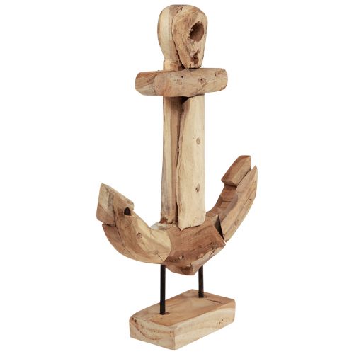 daiktų Inkaro apdaila medinis metalas su tikmedžio pagrindu jūrinis 26×7×38cm