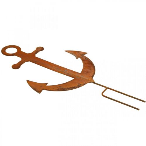 Floristik24 Inkaras įkišamas, jūrinė sodo puošmena, metalinis kištukas patina H48cm