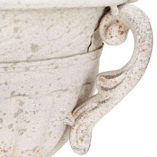 daiktų Antikvarinis trofėjus su rankenomis metalo apdaila vintažiškai pilka balta H18cm