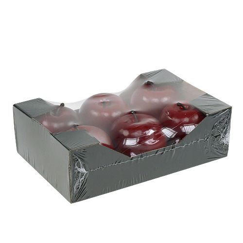 Floristik24 Dirbtinis obuolys raudonas Ø7,5cm 6vnt