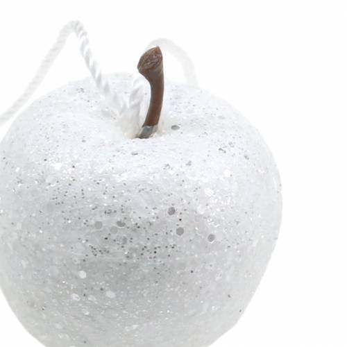 Floristik24 Deco mini obuolių blizgučiai balti eglutės papuošimai Ø3,5cm 24 vnt