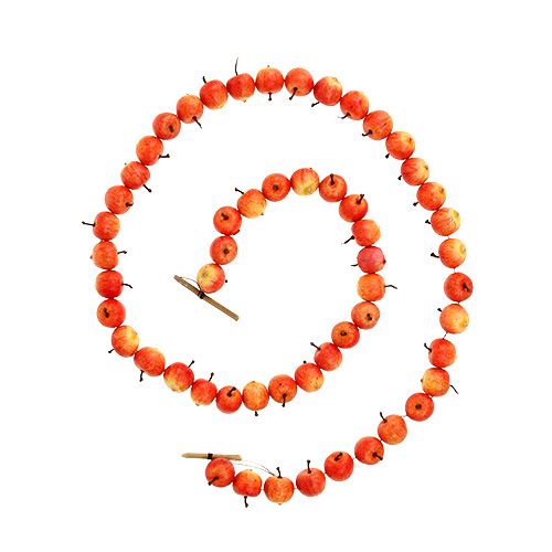 Floristik24 Obuolių girlianda iš 55 mini obuolių geltonai oranžinė 113cm