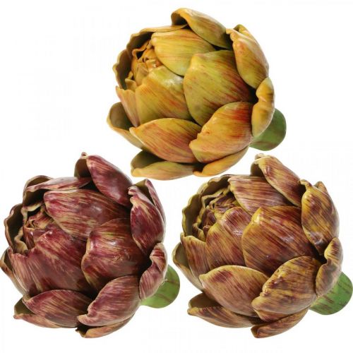 Floristik24 Artišokai Dirbtinės daržovės Deco Spalvotas Asorti H10,5cm 3vnt.